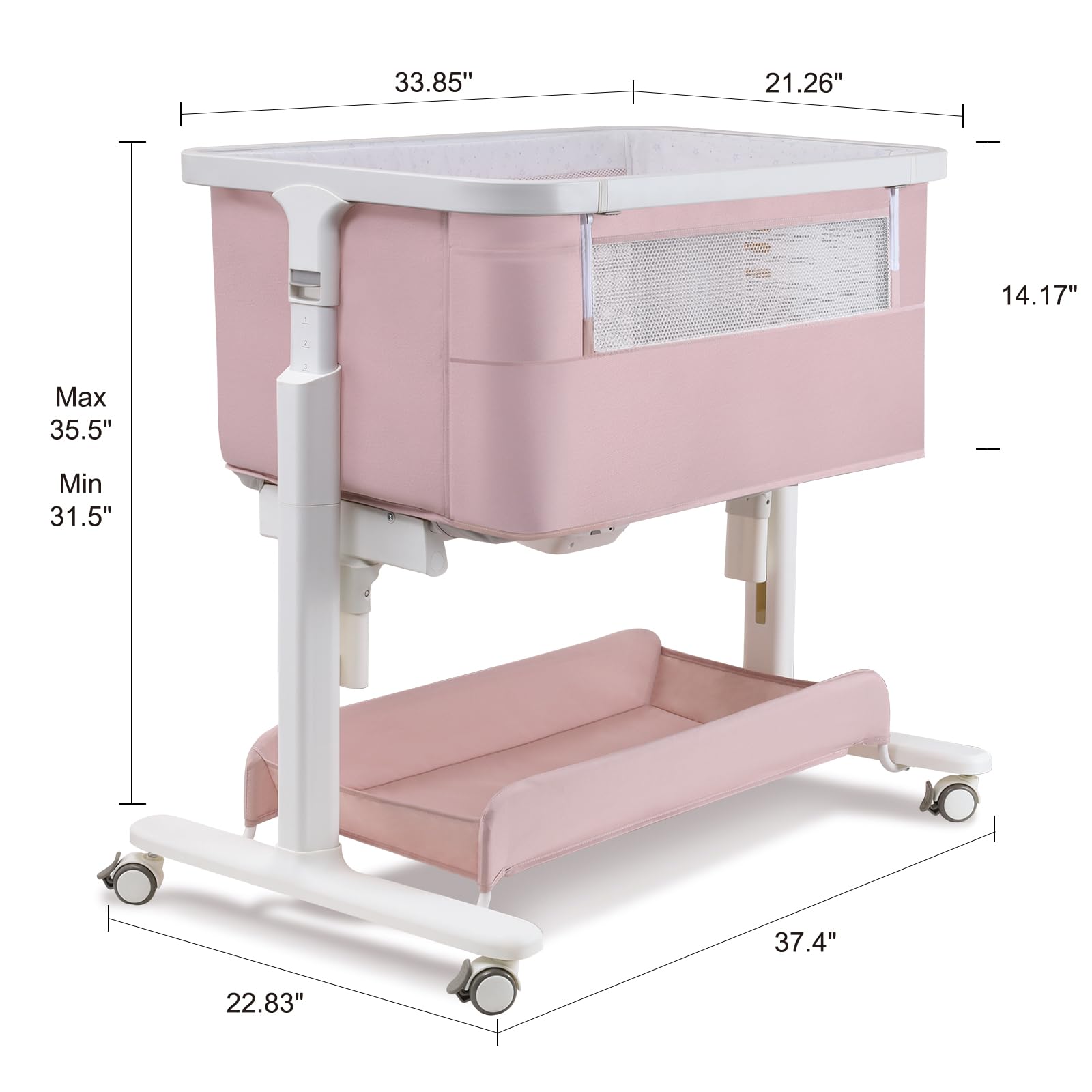 Electric Bassinet Baby Cradle 3-in-1 Bedside Sleeper with Rocking Motion