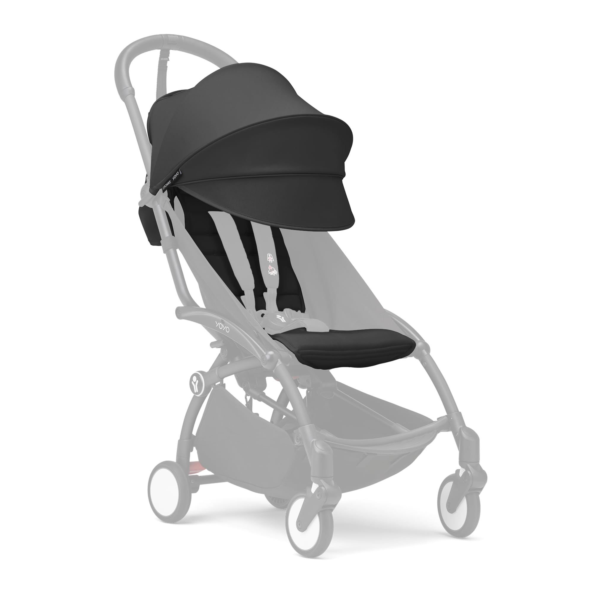 6+ Color Pack, Black - Textiles Only: Seat Pad, Extendable Canopy & Zipped Back Pocket