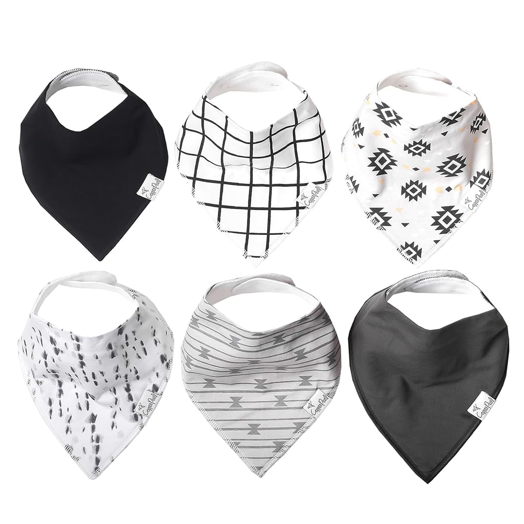 6 Pack Soft Cotton Baby Bibs for Drooling and Teething