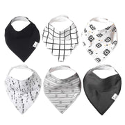 6 Pack Soft Cotton Baby Bibs for Drooling and Teething
