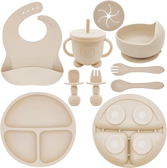 Silicone Baby Feeding Set | Baby Led Weaning Supplies Includes Suction
