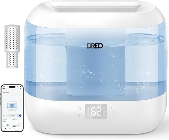 Smart Humidifiers for Bedroom, Top Fill 4L Supersized Cool Mist Humidifier