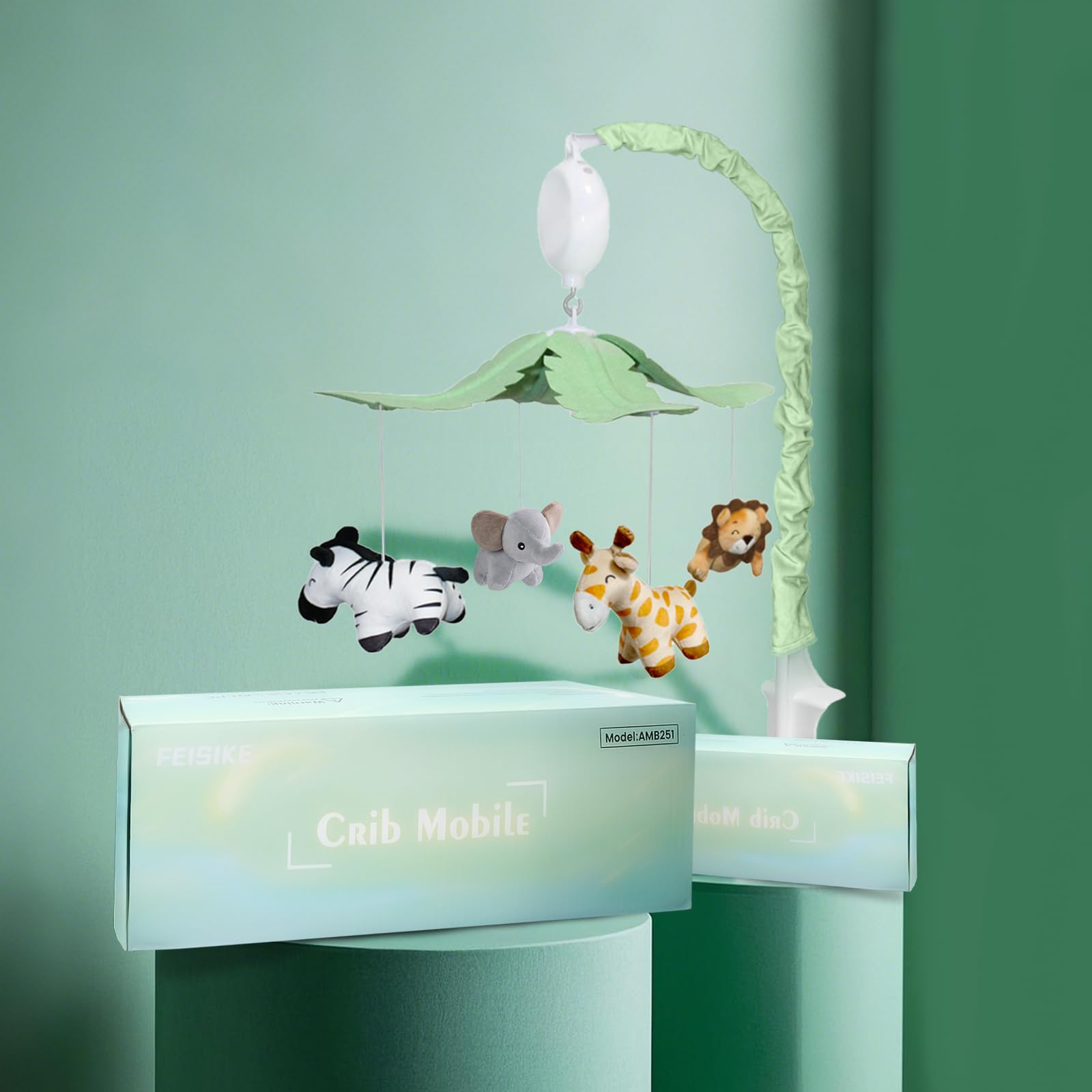 Jungle Safari Baby Crib Mobile with Music and Rotation