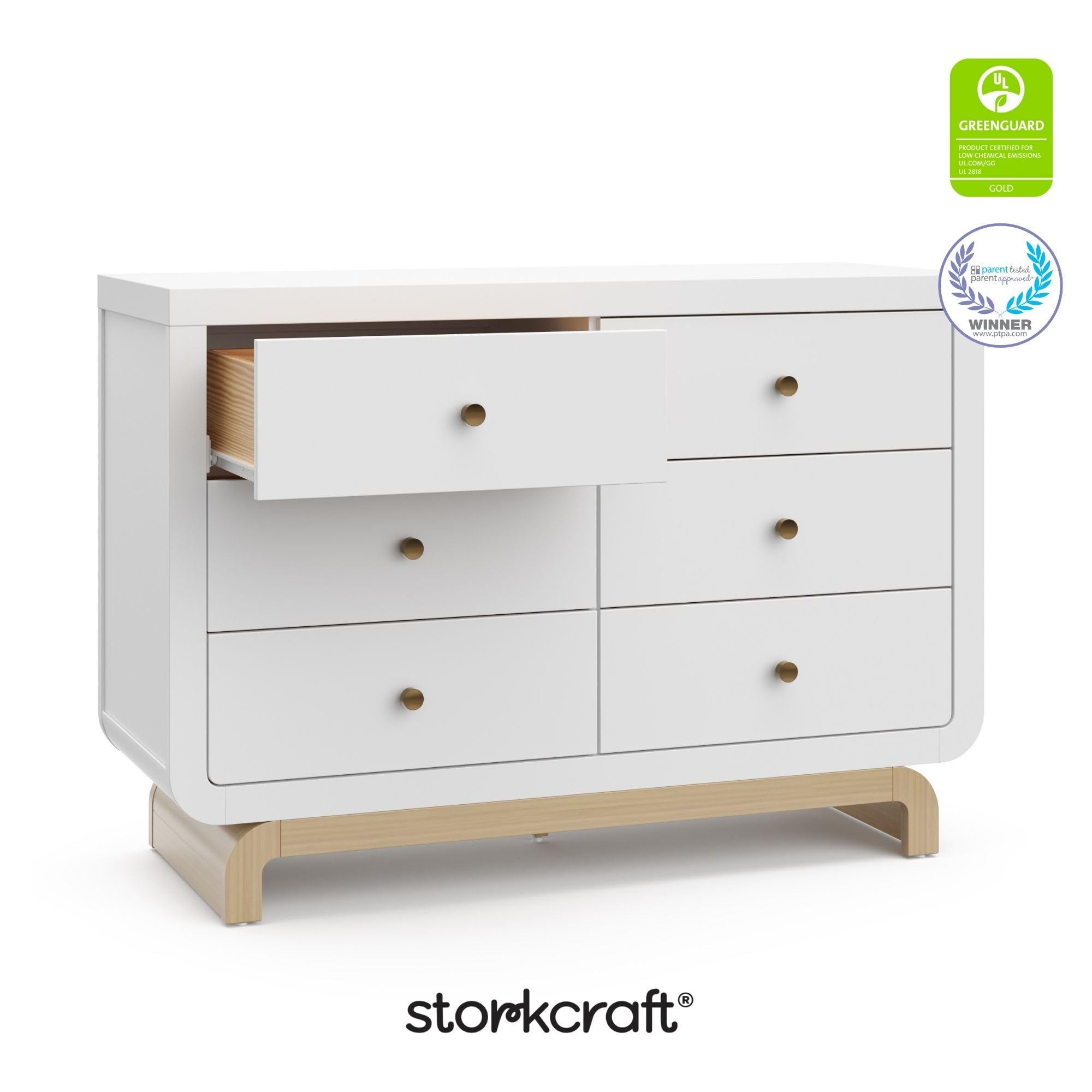 Santorini 6 Drawer Double Dresser White Driftwood