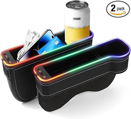 RGB Color Changing LED Car Seat Gap Filler Organizer Console Side Seat Gap