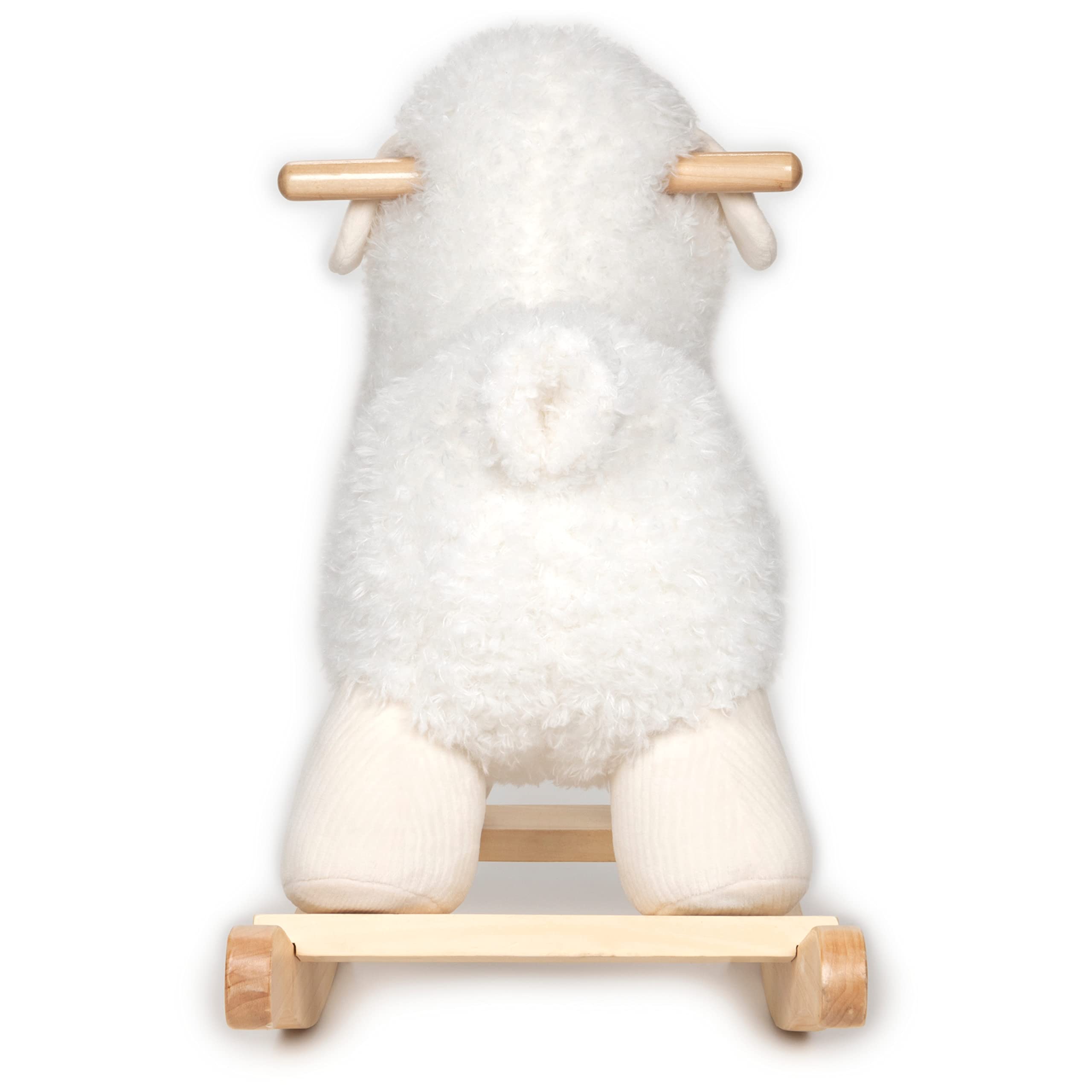 Rocker with Wooden Base Plush Stuffed Animal Nursery, Cream, 21.5"