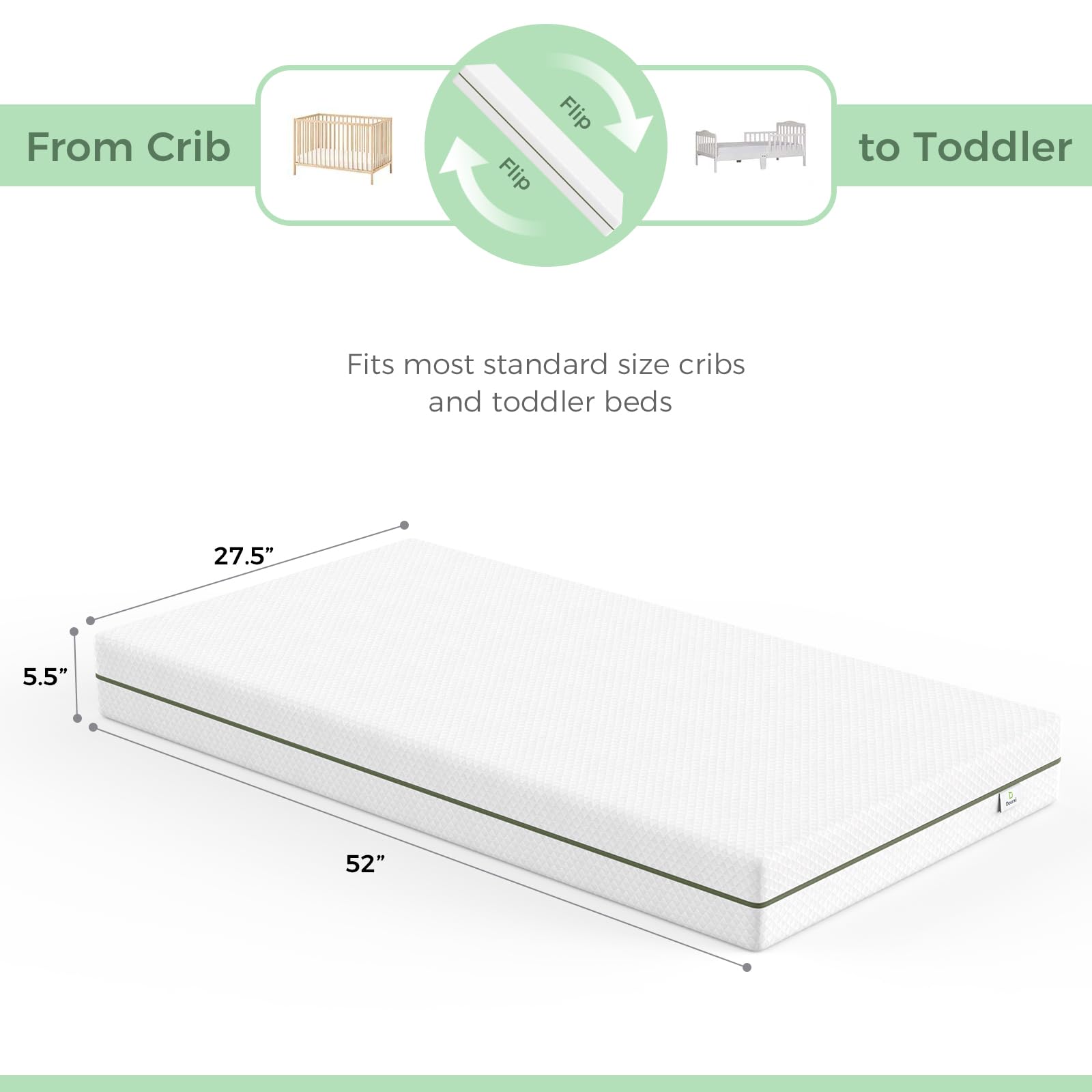 Dual-Sided Crib Mattress with Gel Memory Foam