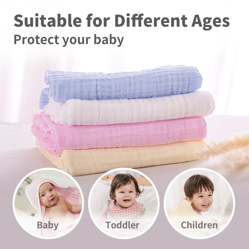 Bath Towel - 9 Layers 100% Cotton Muslin, Super Quick Dry, Medical