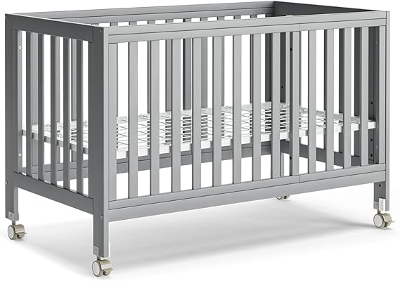 EvoNest Baby Crib, 11 in 1 Convertible Mini Crib with Wheel