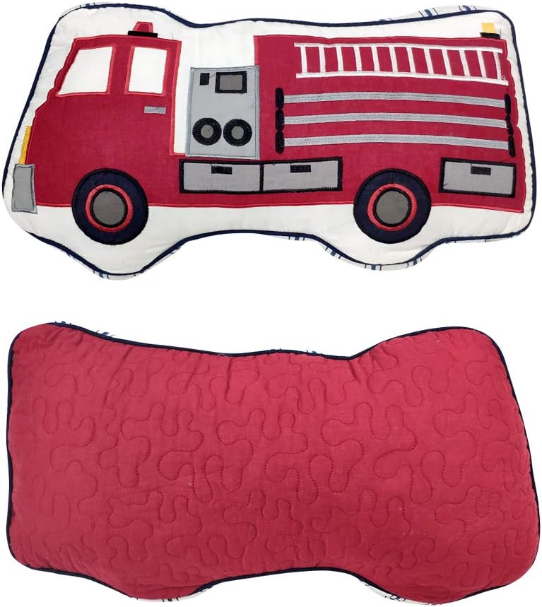Boys Pillow Fire Truck Pillow Boys Cotton Decorative Throw Pillows