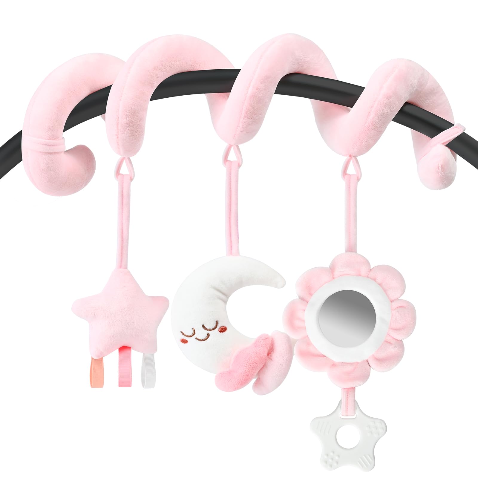 Spiral Car Seat & Stroller Activity Toy, Crib Hanging Rattles Toys for Ages 0-12 Months