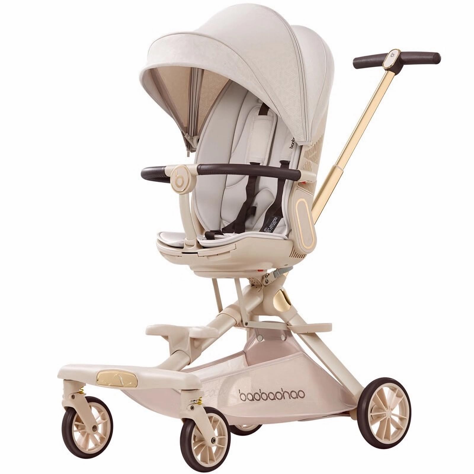 Folding Stroller Wagon for Baby & Toddler Travel, 360° Reversible Seat
