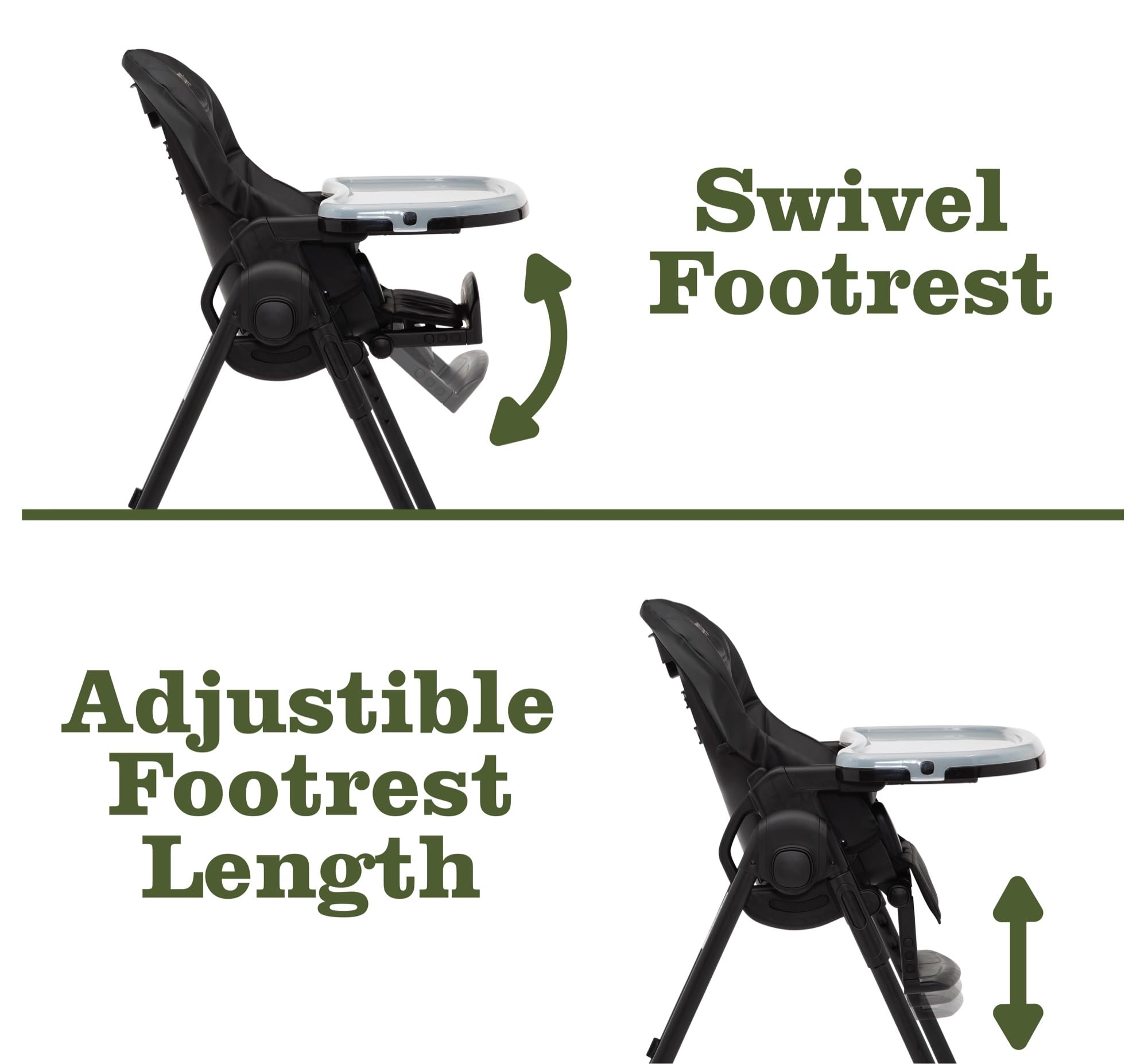 Convertible 2-in-1 High Chair with Adjustable Height and Recline