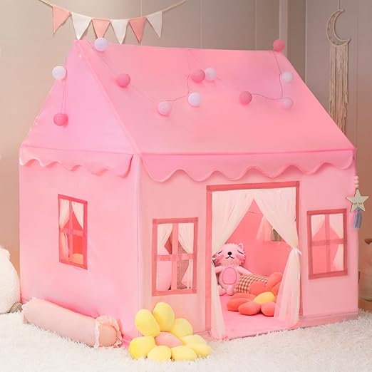 Kids Play Tent Playhouse with Star Lights and Accessories