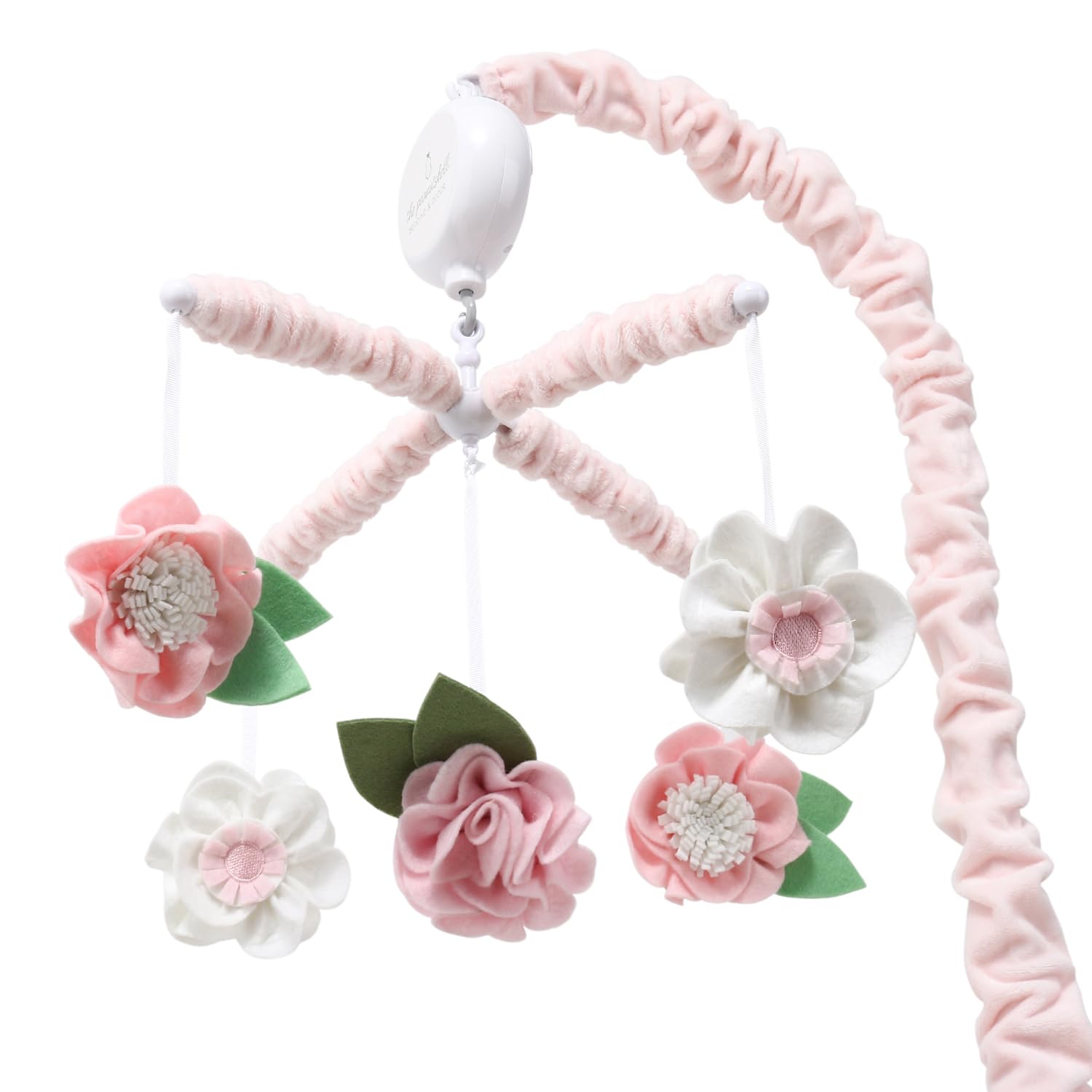 Pink Floral Musical Crib Mobile with 12 Lullabies