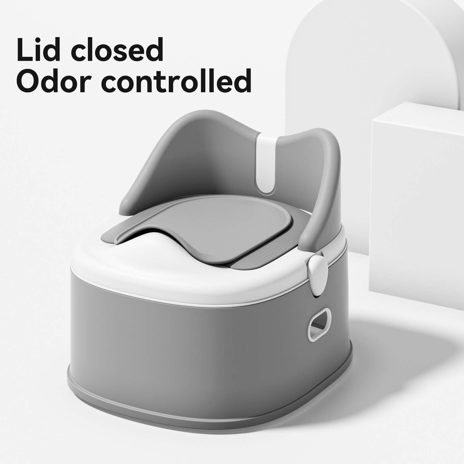 RGKQSY 3 in 1 Toddler Potty Training Toilet Seat with Steps Ladder, Foldable Potty Train Chair Adapter for Toddlers Kids Boys Girls, Gray