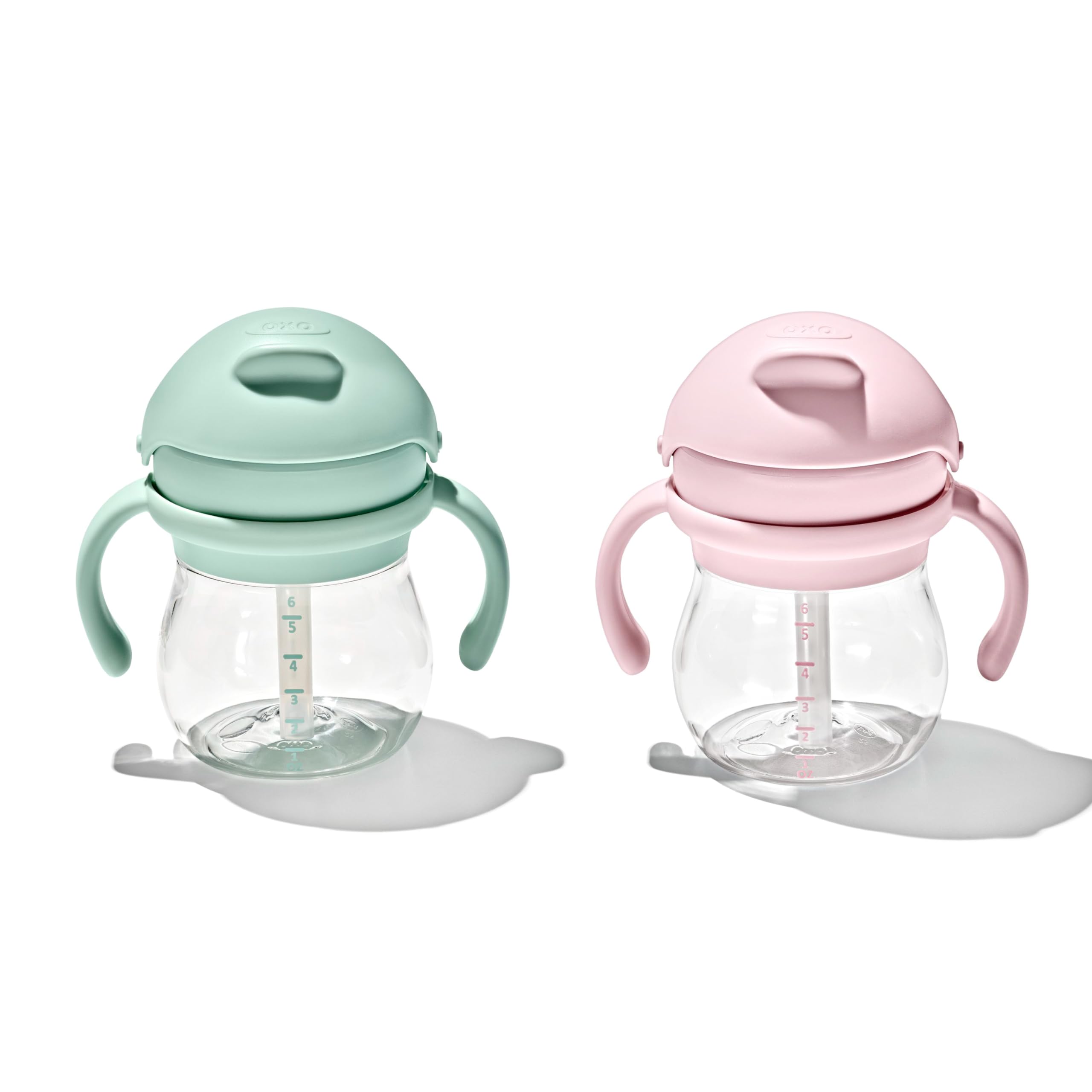 Tot Transitions Straw Cup with Handles 6 oz. - Opal and Blossom - 2 Pack