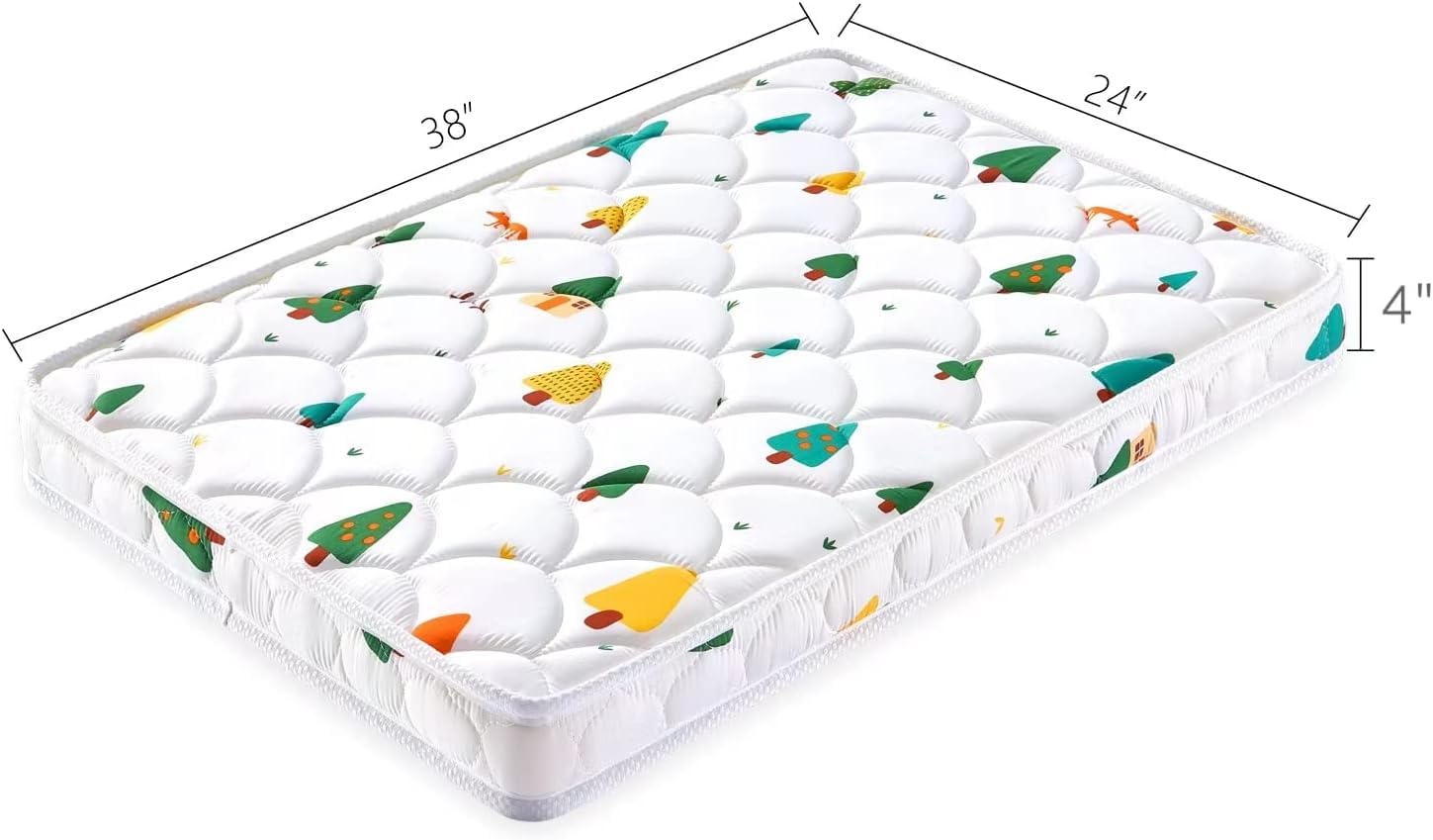 Mini Crib Mattress 38" x 24" x 4"- Firm Support and Comfort Premium