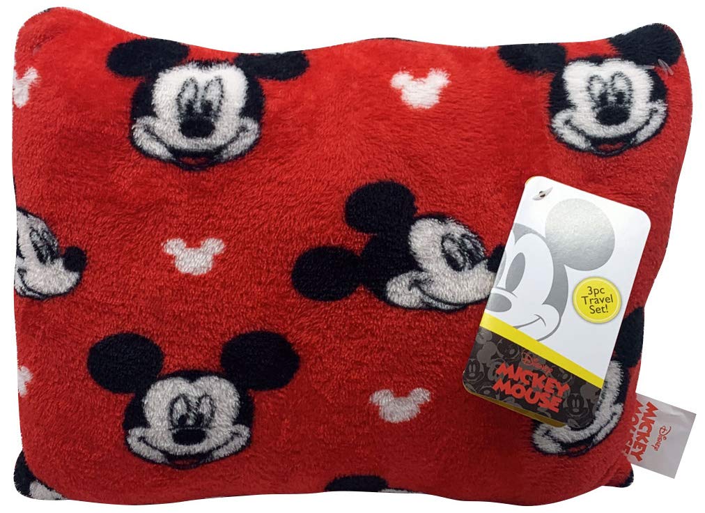 Disney Mickey Mouse Travel Set - 3 Piece Kids Travel Set includes Blanket