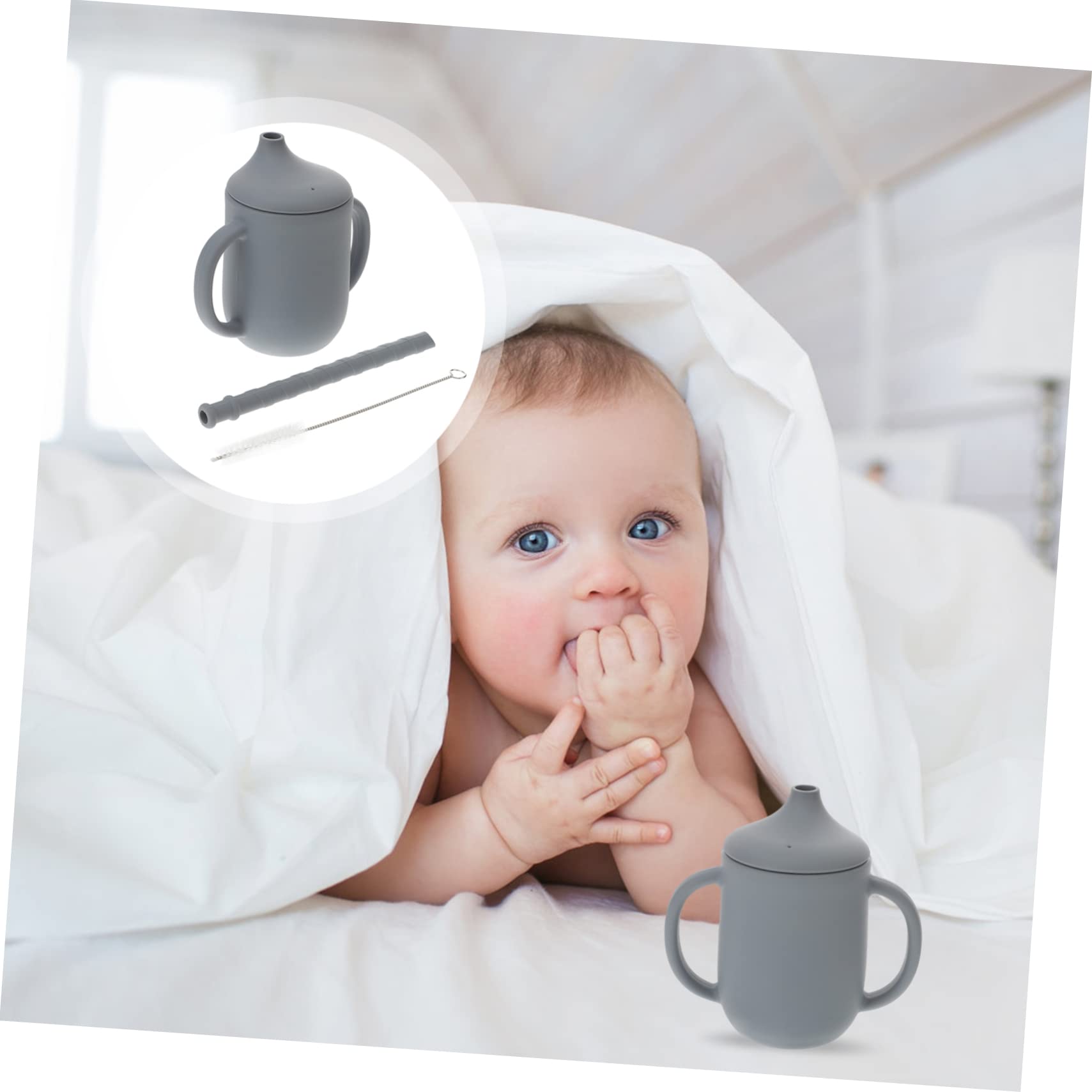 Silicone Sippy Cup for Leakproof Straw Cup with Portable Design