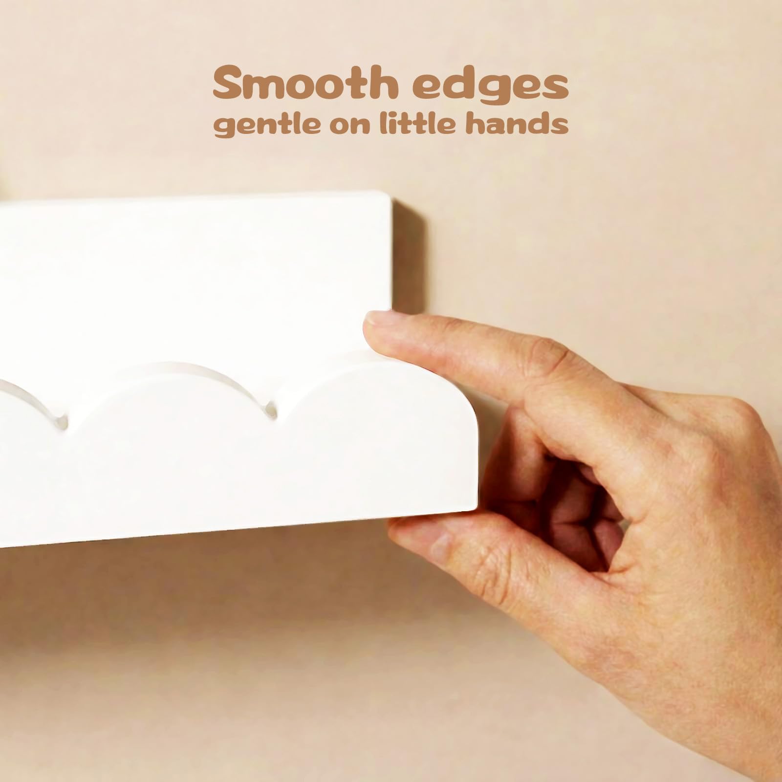 White Floating Shelves for Kids Room - 4 Pack