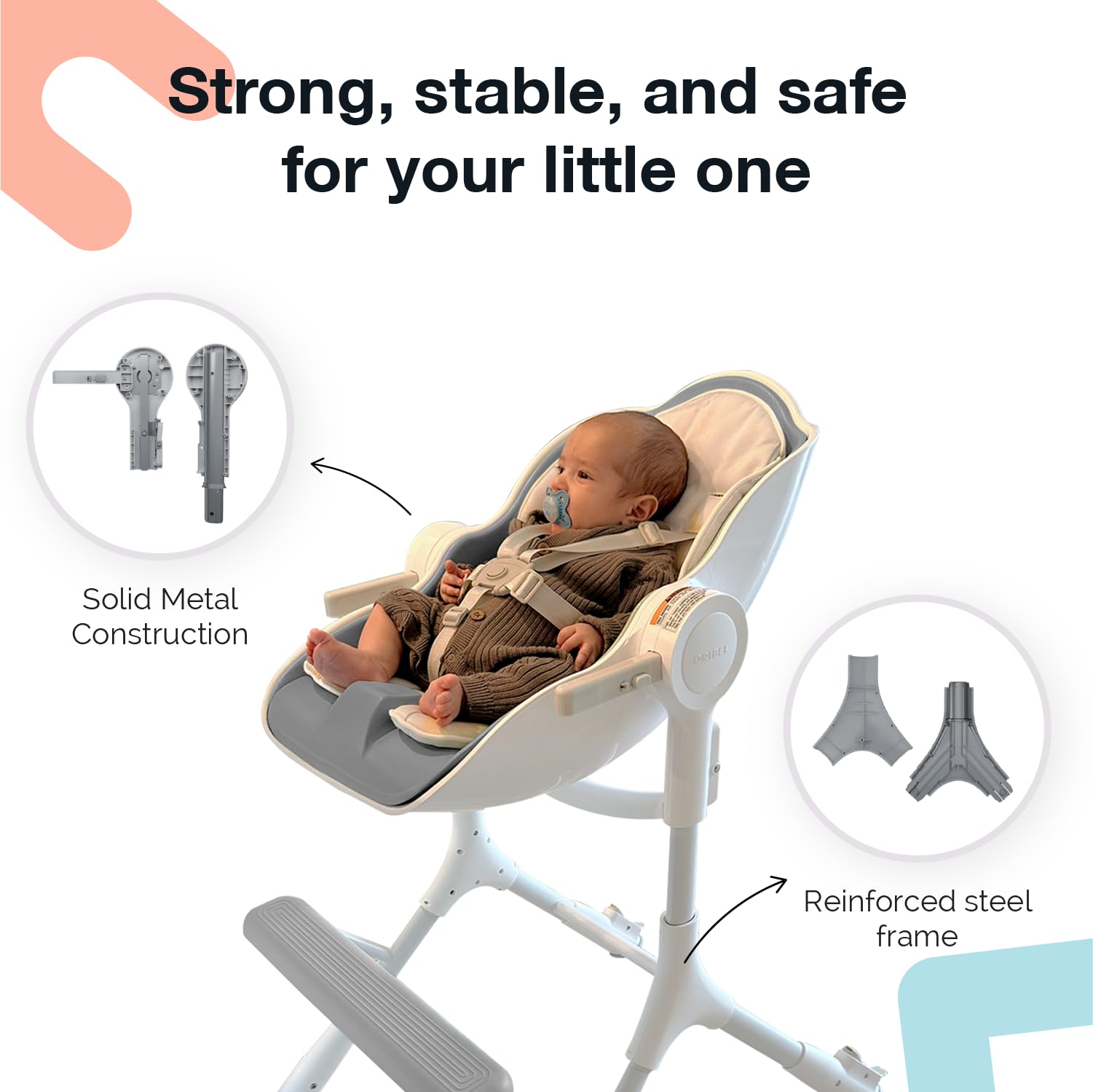 Convertible High Chair with Lounger Mode for Newborn to Toddler