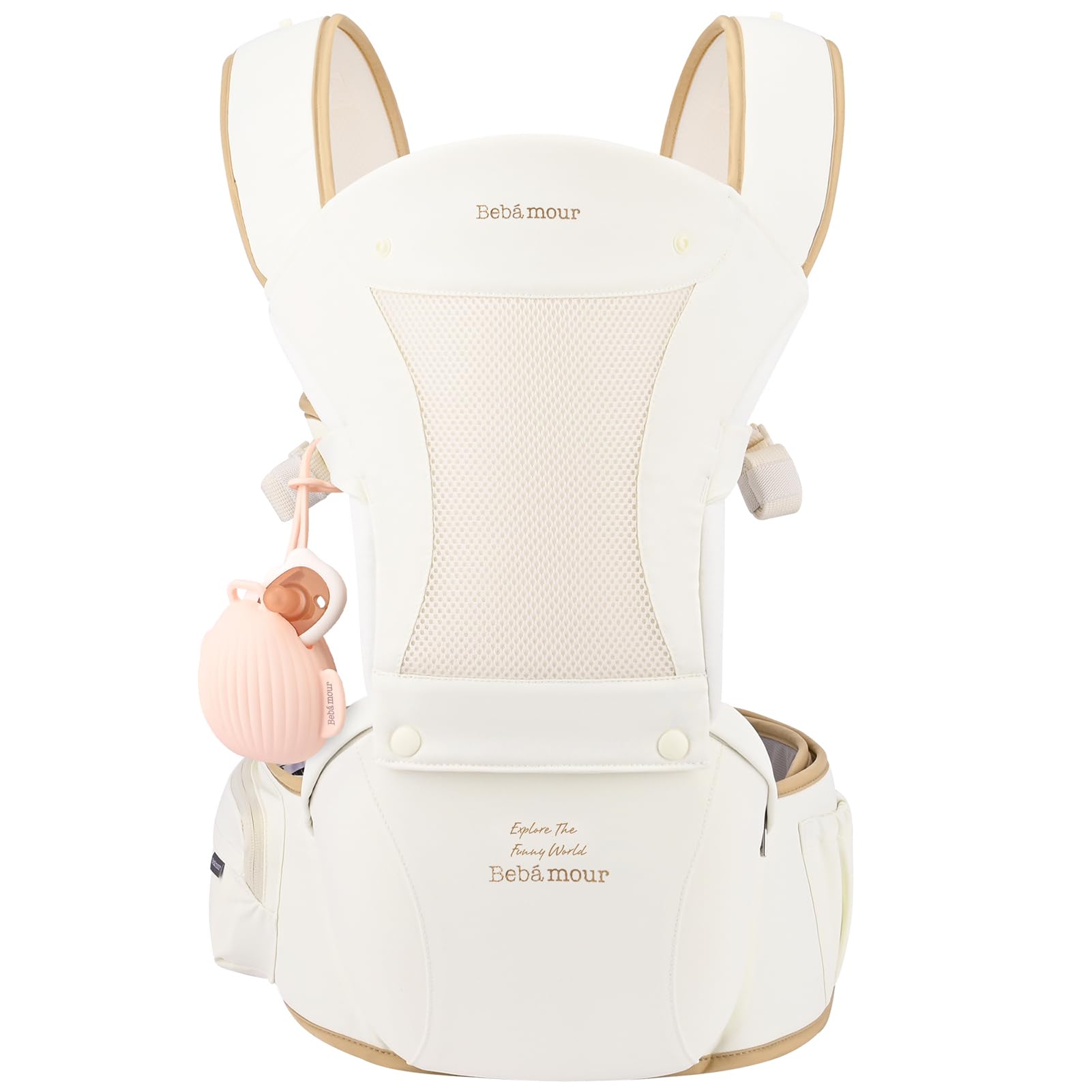 Carrier with Hip Seat,All-Position Breathable Mesh Hip Seat