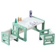 3 in 1 Montessori Weaning Table and 2 Chairs Set, Kids Activity Table Set