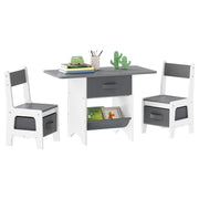 Toddler Table and Chair Set, 3 in 1 Wooden Kids Table and Chair Set