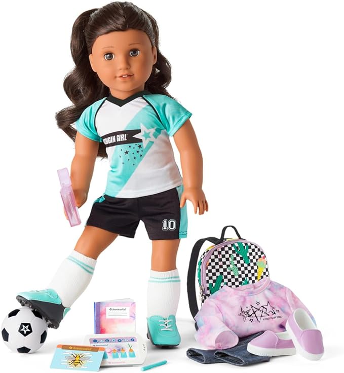 Truly Me 18-inch Doll 27 & School Day to Soccer Play Playset with Supplies, Uniform