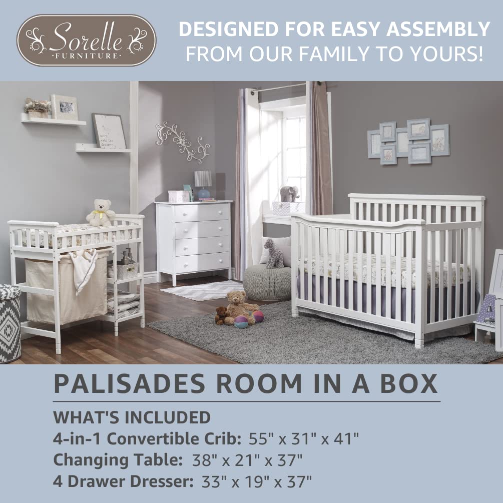 Furniture Palisades 3-Piece Nursery Set with 4-in-1 Convertible Crib