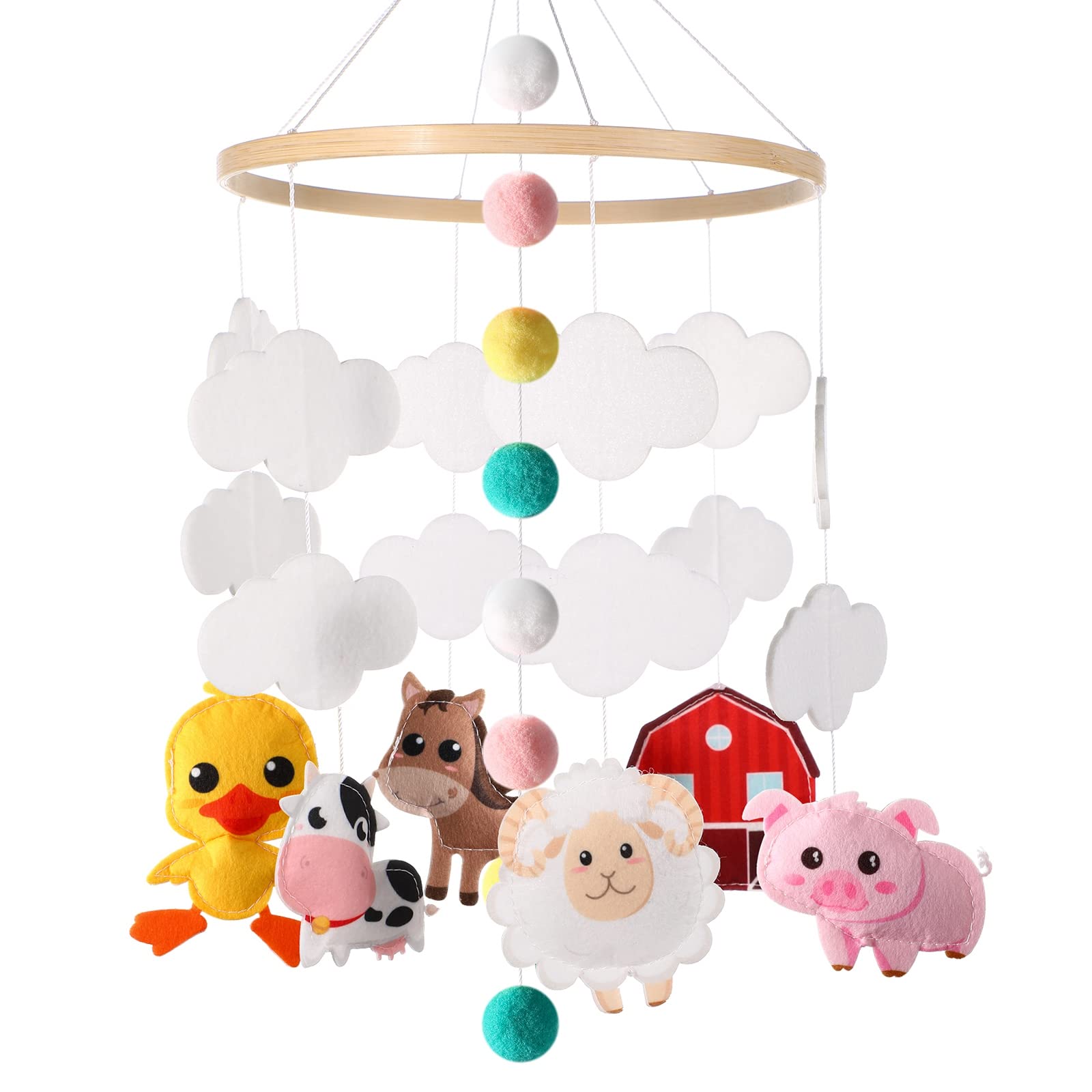 Baby Crib Mobile with Music and Lights for Boys Musical Mobile Animals