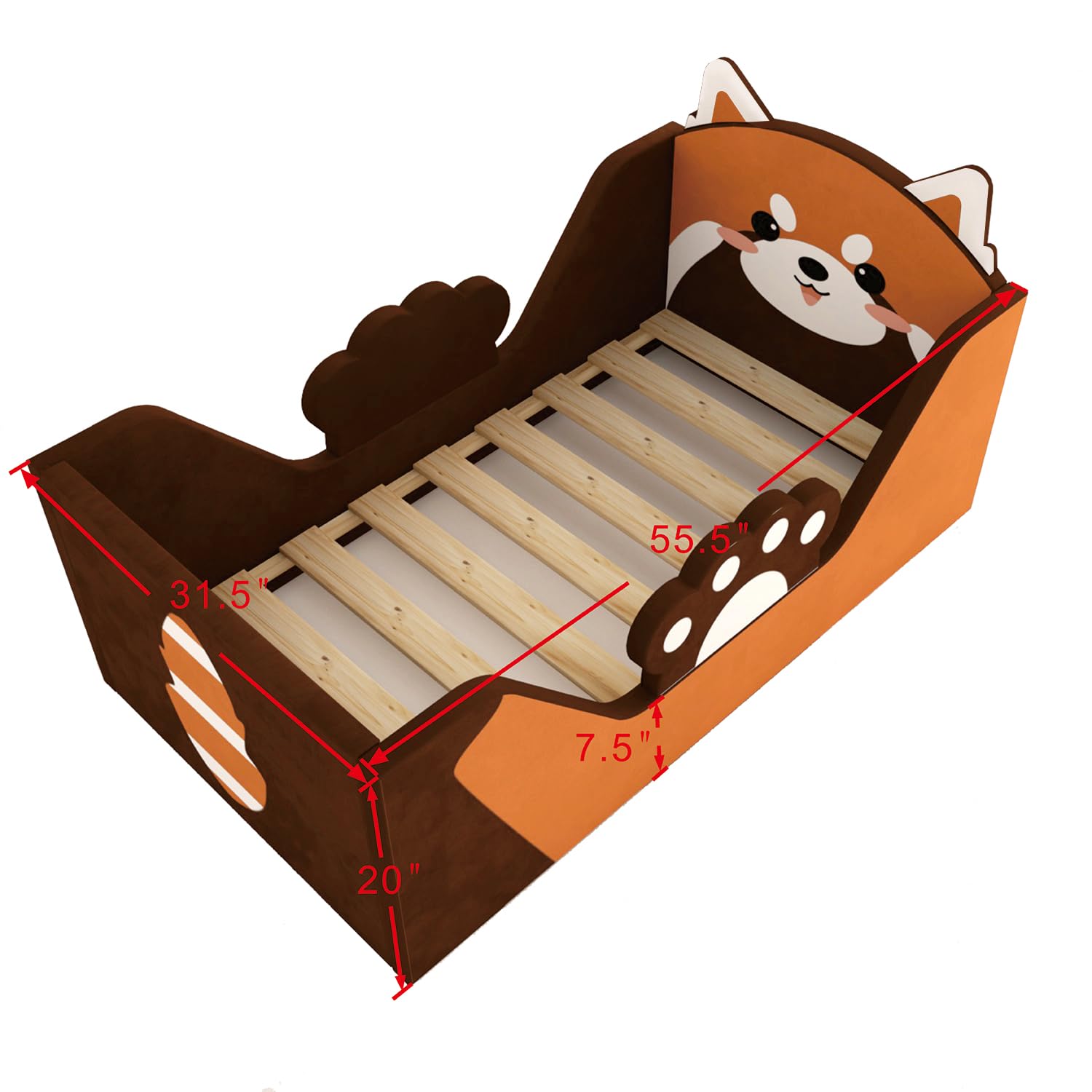 Animal Toddler Bed with Safety Rails - Standard Crib Size