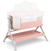 5 in 1 Baby Bassinet, Upgraded Rocking Bedside Sleeper with Wheels