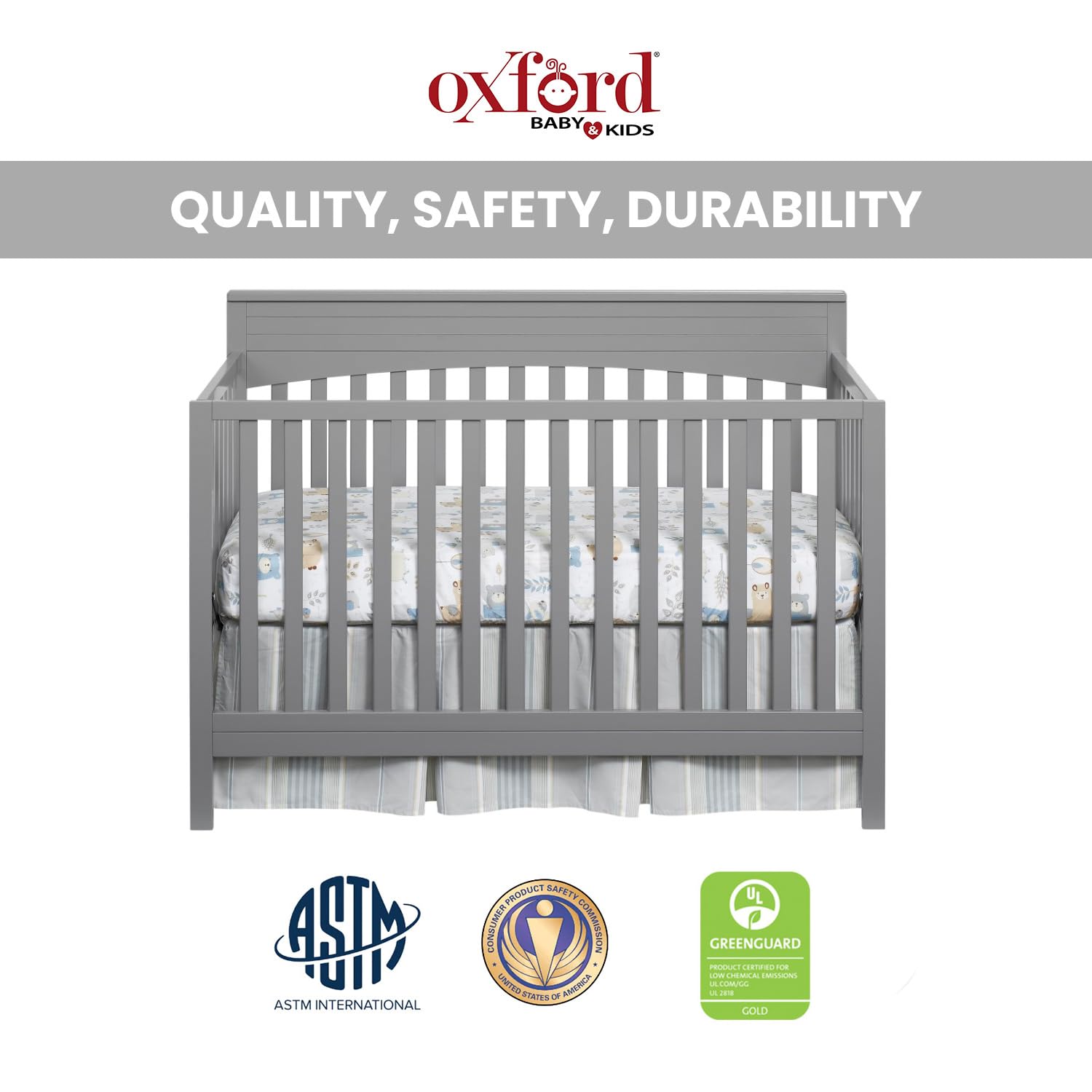 4-in-1 Convertible Crib Dove Gray