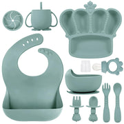 Silicone Baby Feeding Set 10 Pcs Baby Led Weaning Supplies Suction Bowl Divided