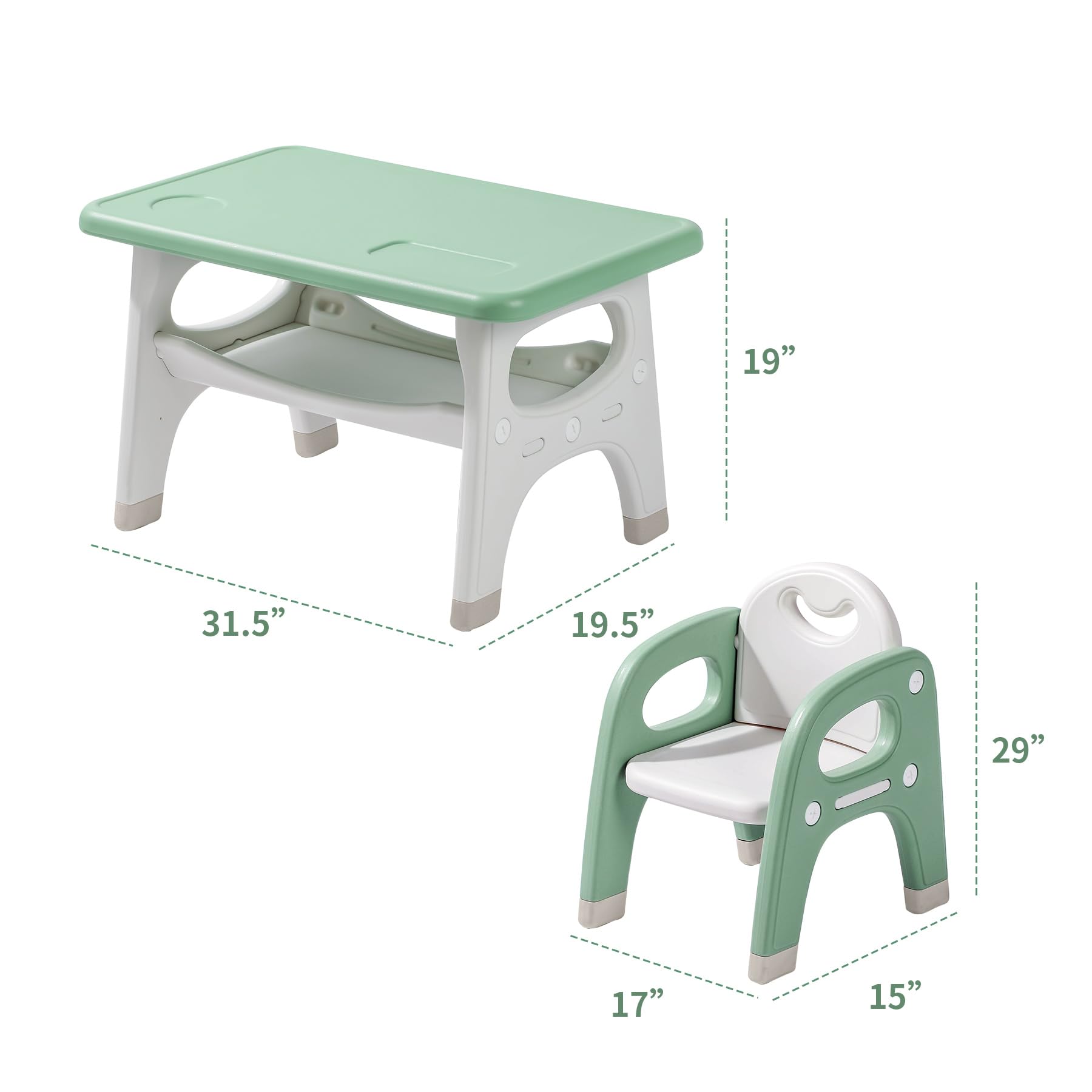 Kids Activity Table and Chairs Set with Storage