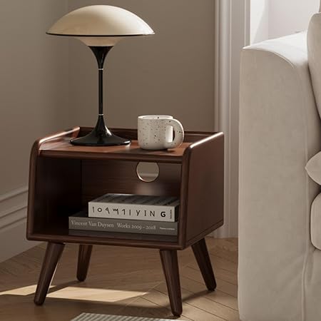 Solid Wood Nightstand, Mid Century Modern Side Table