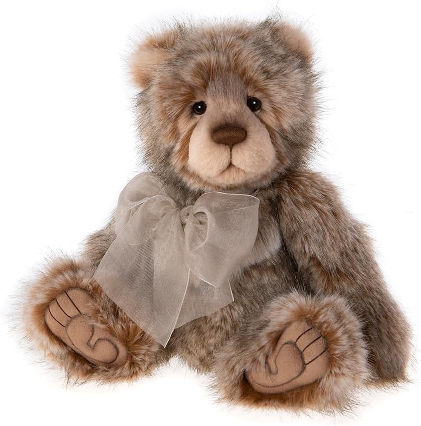 Rumbles | Plush Teddy Bear, Secret Collection, Handmade, Fully Jointed, Organza Bow
