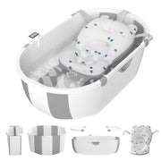 Baby Bathtub for Infants to Toddlers with Soft Bath Cushion Foldable Baby Bath