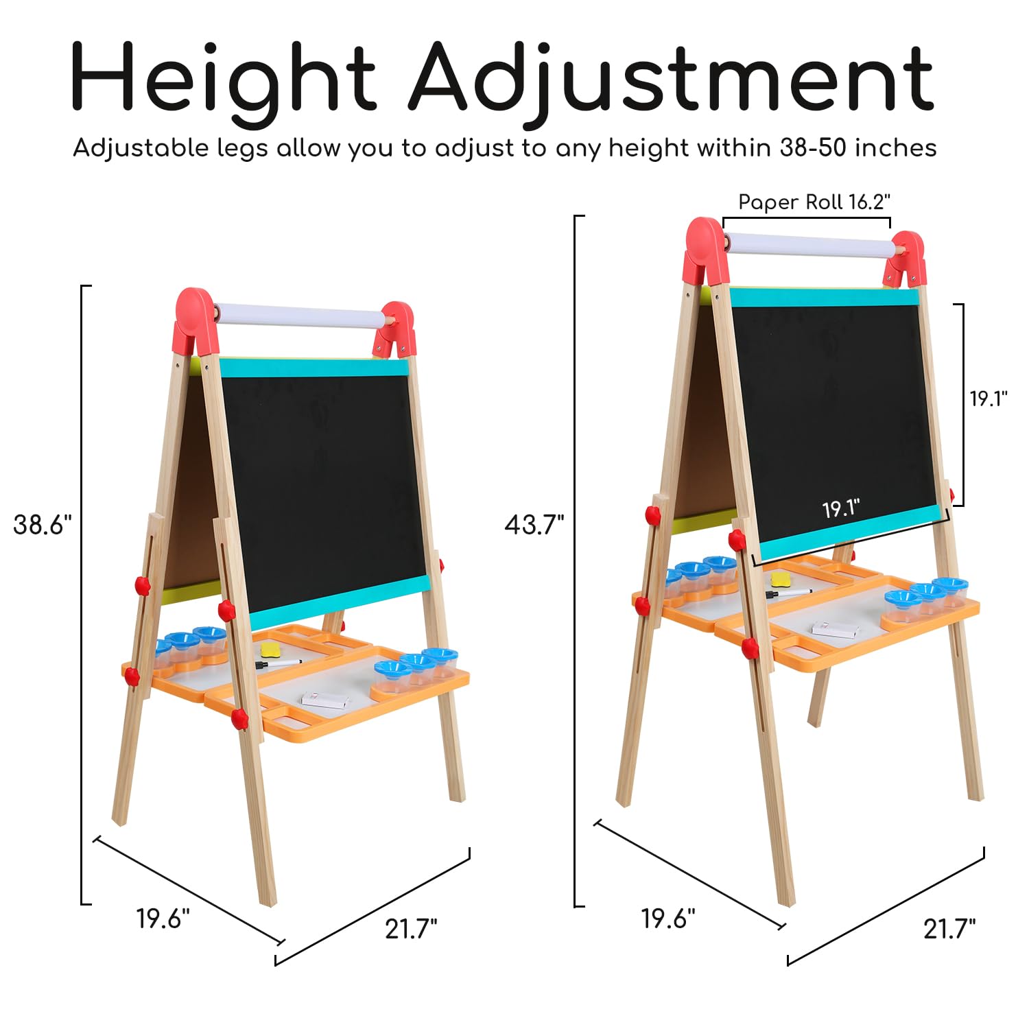 Double Sided Wooden Art Easel for Kids