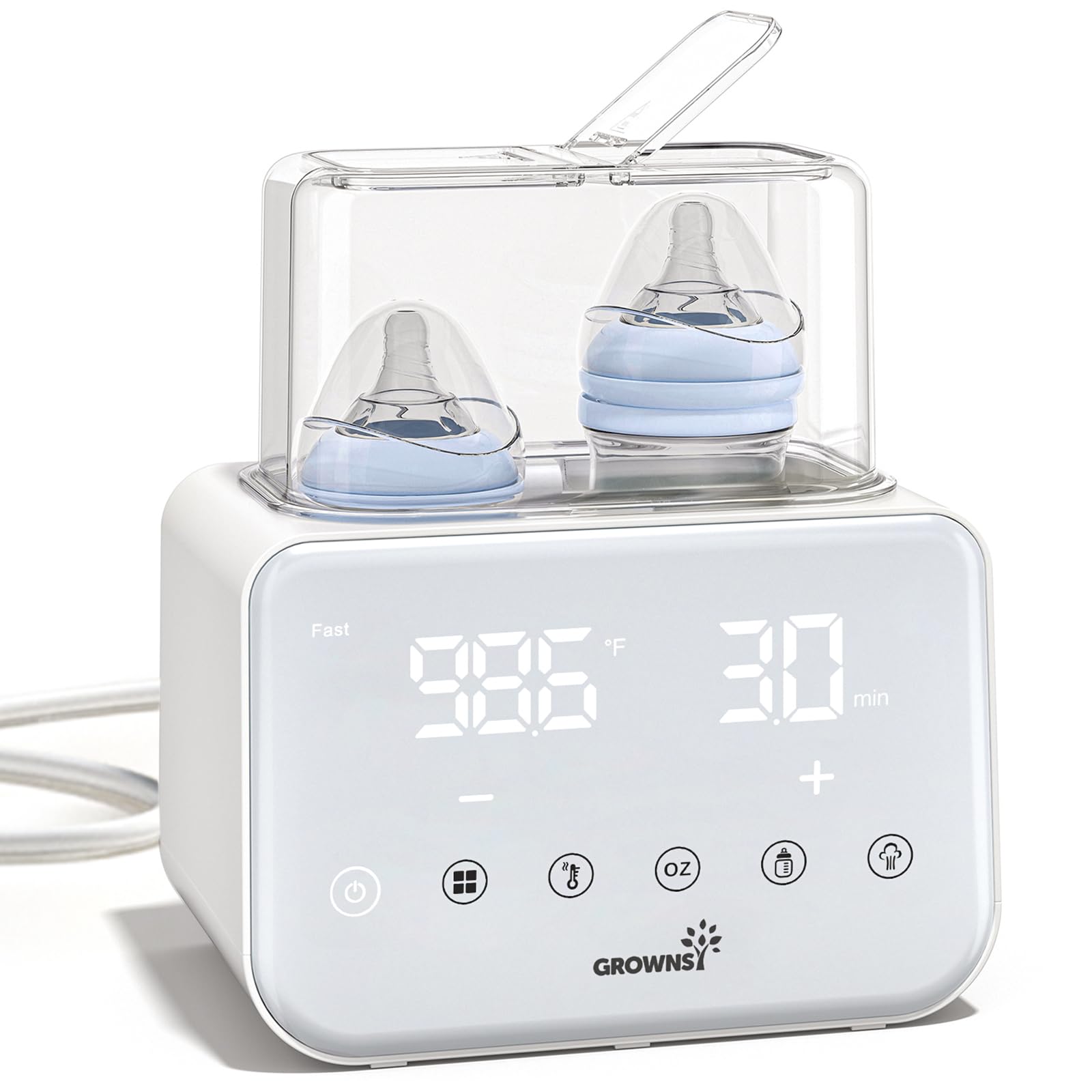 Baby Bottle Warmer, Grownsy 10-in-1 Fast Bottle Warmer Accurate Temp Control
