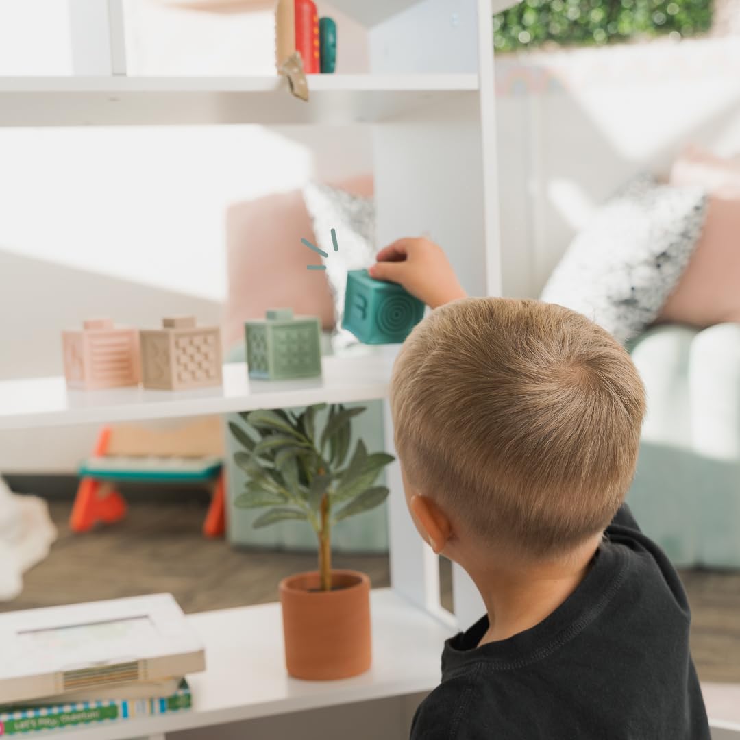 4-Tier White Wooden Kids Bookshelf