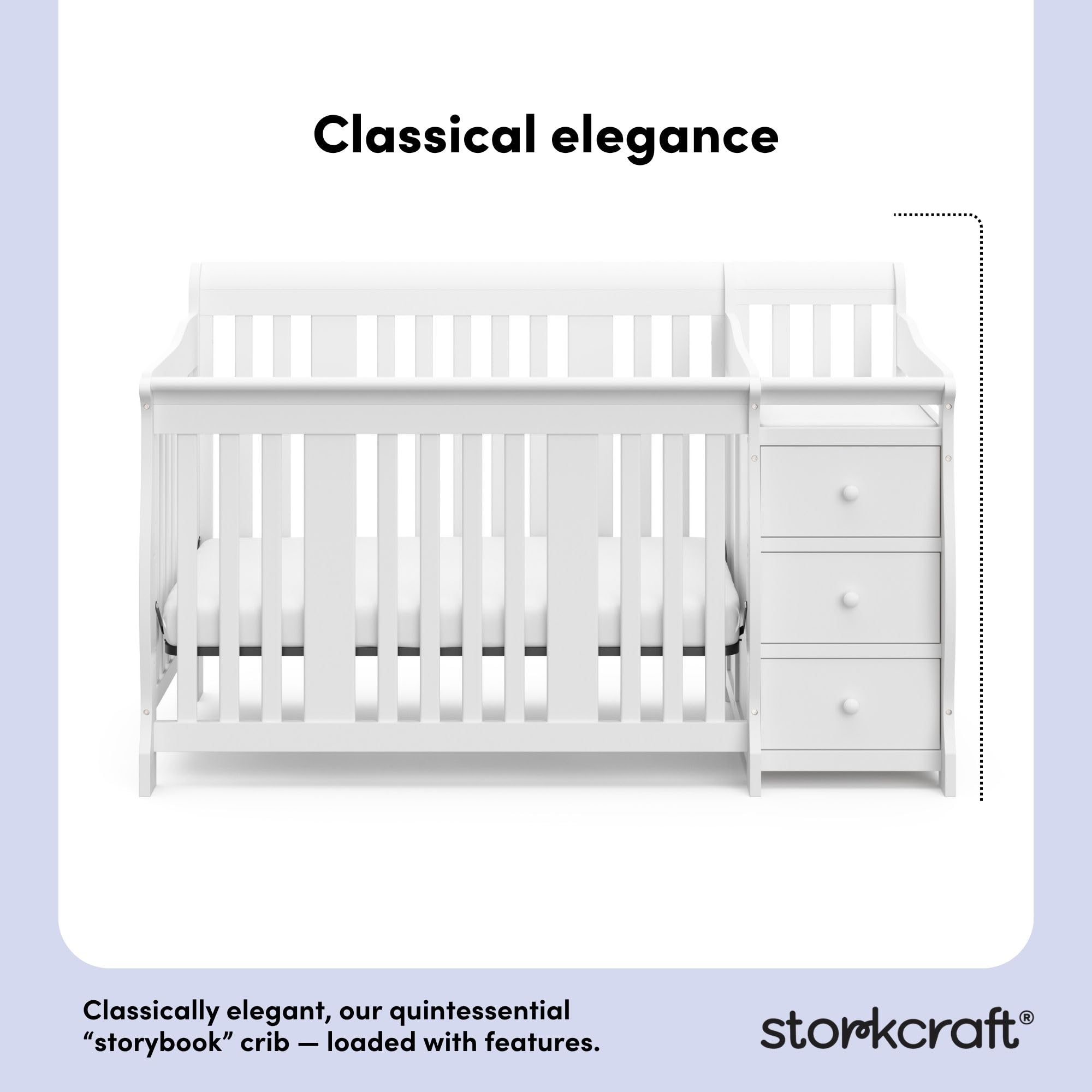 5-in-1 Convertible Crib with Changing Table