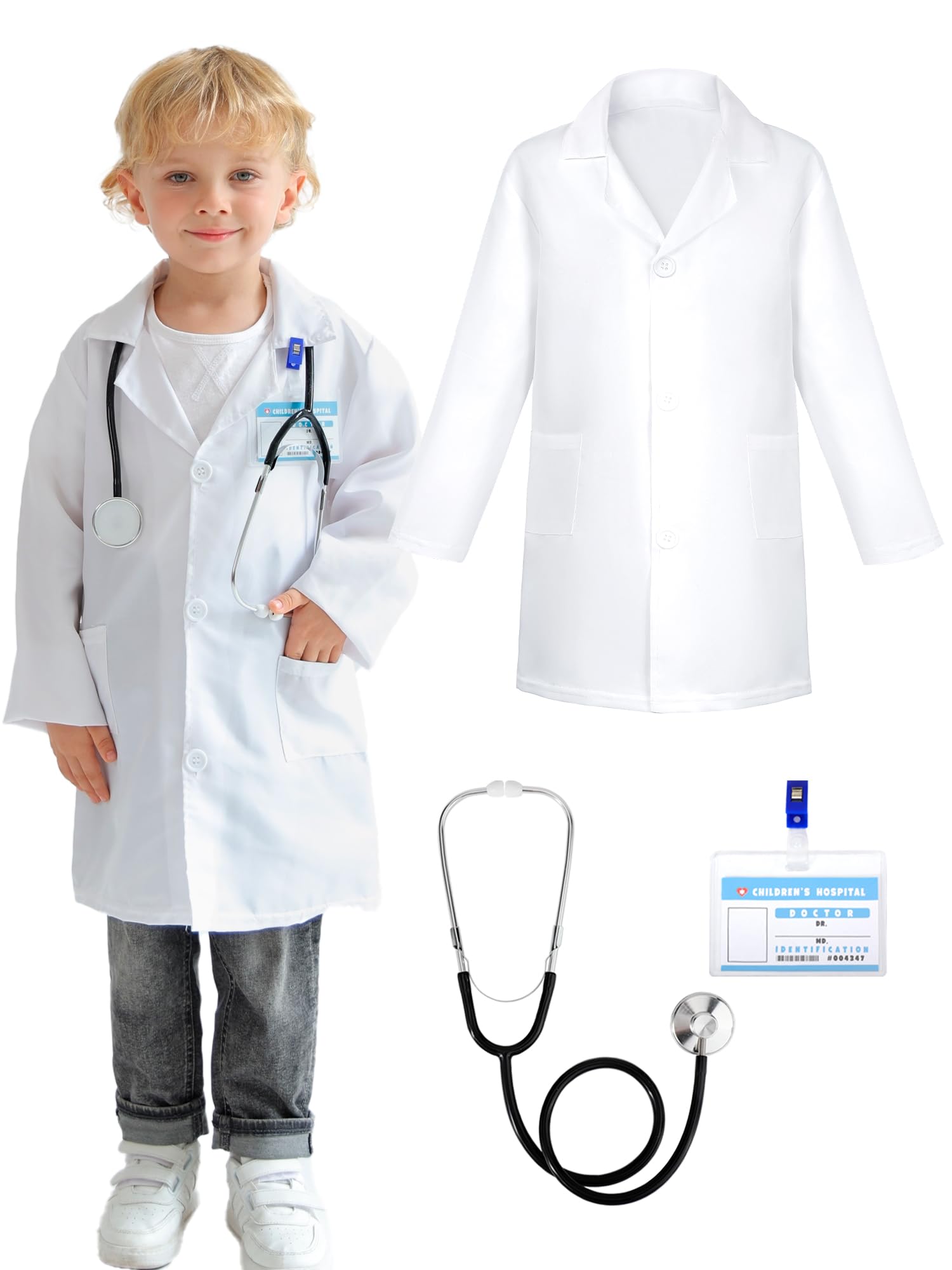 Kit for Toddlers 3 4 5 Years Old, Pretend Play Doctor Costume for Kids