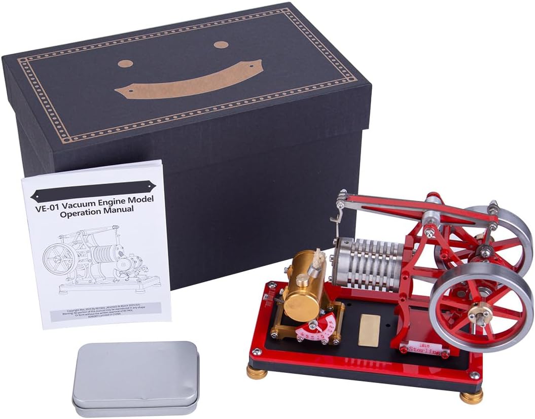 Wooptoothy VE-01 Engine Model Kits, Beam Vacuum Engine Model Kit for Adults, Engine Motor Model Educational Physics Experiment STEM Model