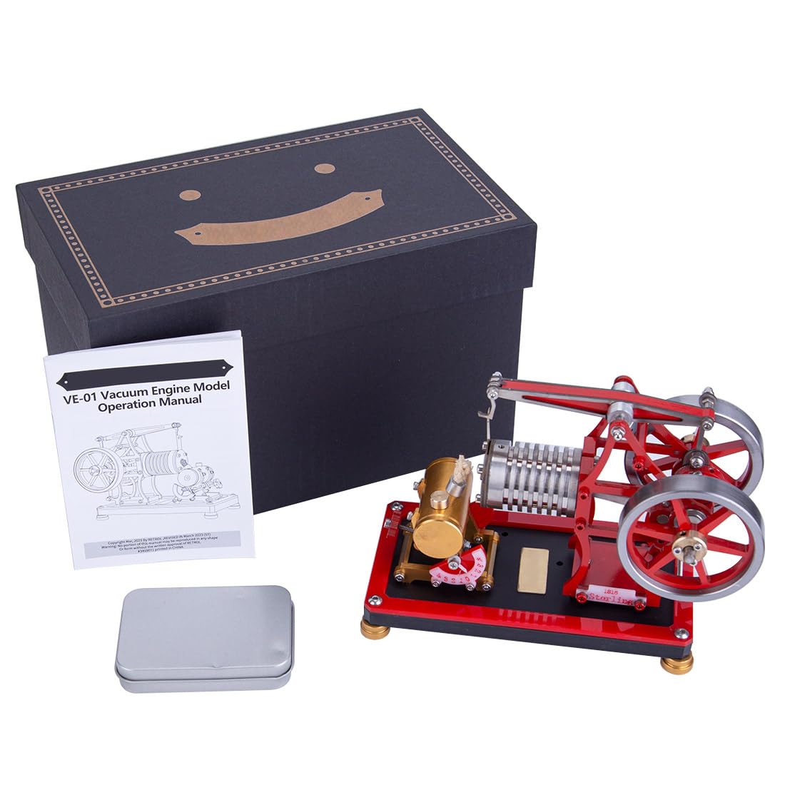 Wooptoothy VE-01 Engine Model Kits, Beam Vacuum Engine Model Kit for Adults, Engine Motor Model Educational Physics Experiment STEM Model