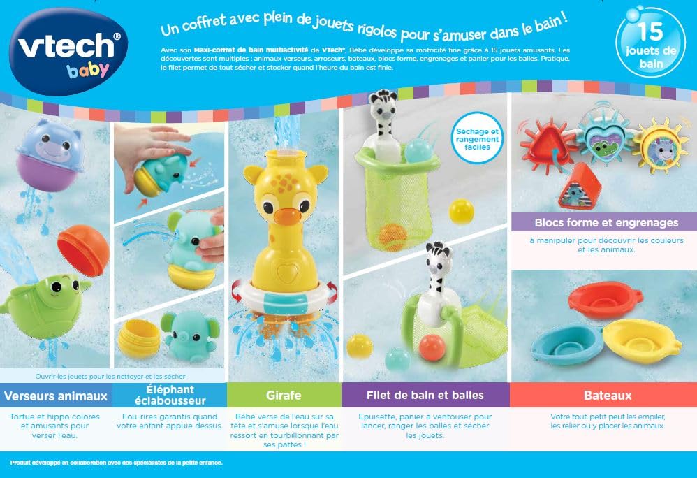 Activity Bath Set, 15 Baby Bath Toys, Animals