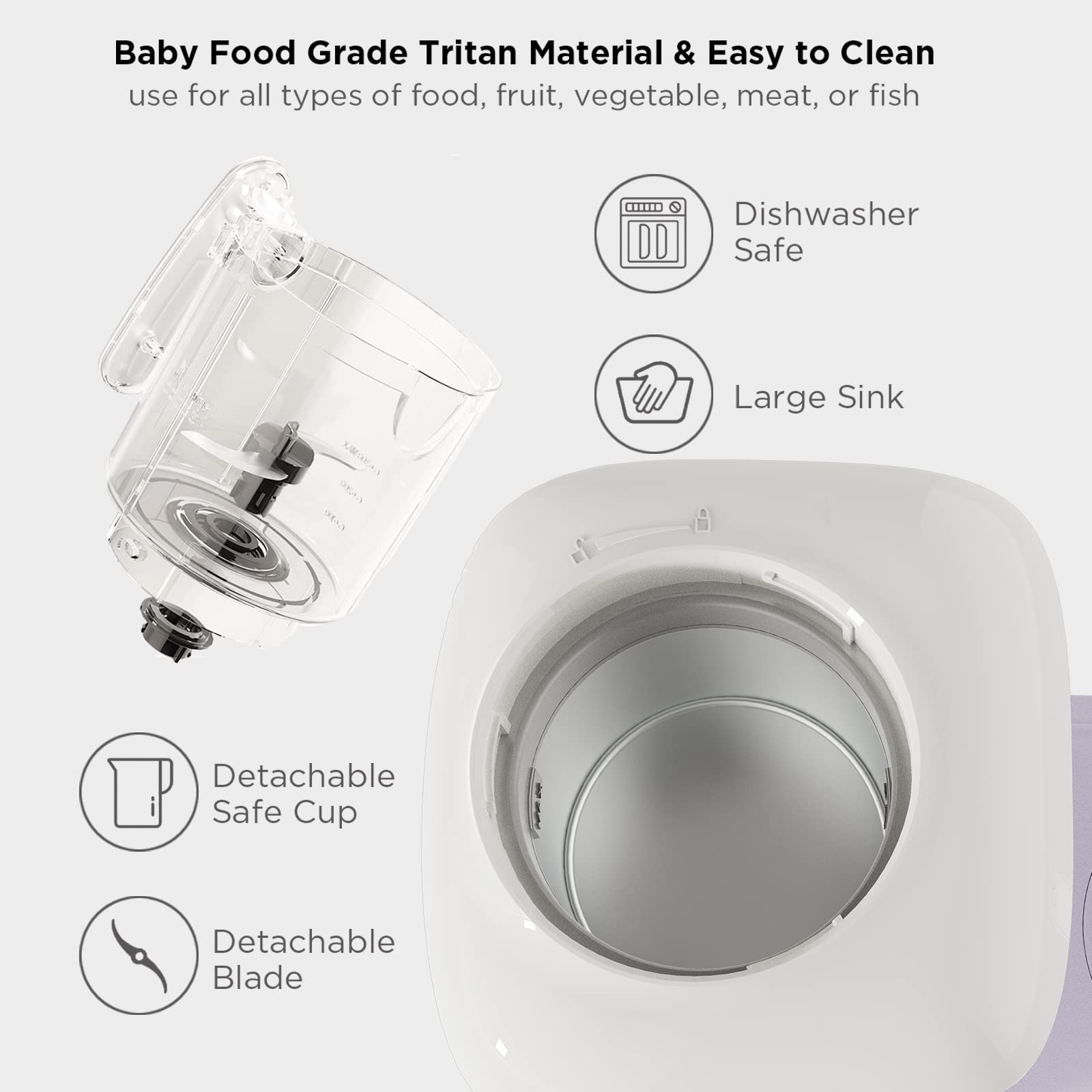 MOMYEASY Baby Food Maker, Multifunction Baby Food Processor Chopper Grinder, Baby Food Steamer and Puree Blender in-One, with Bottle Warmer, Auto Cooking & Grinding