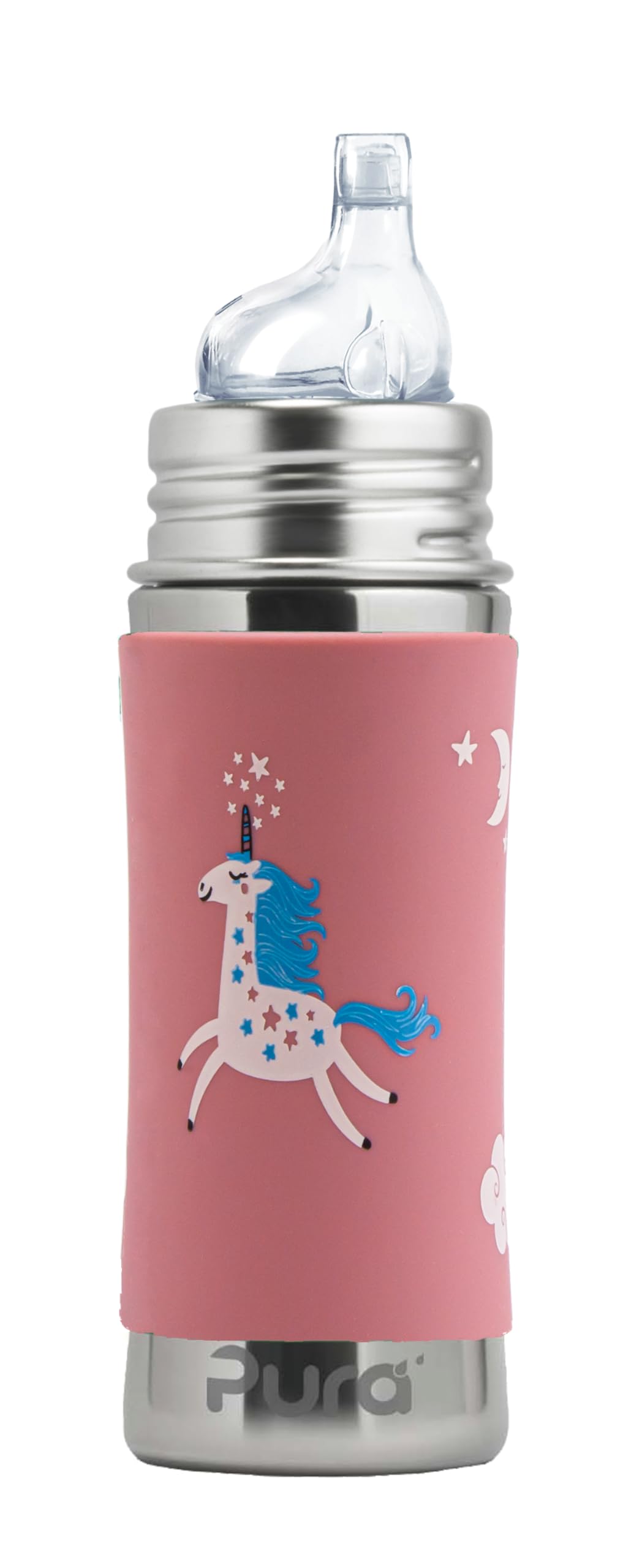 Stainless Steel Sippy Cup Bottle w/Sleeve, Plastic-Free